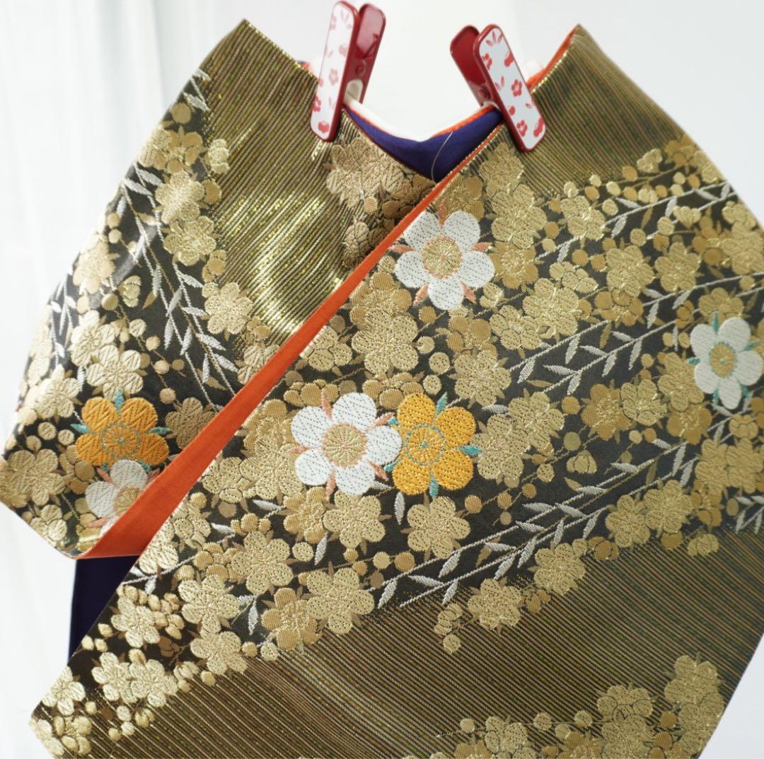 振袖　フルセット5点セット　【346i 】正絹　成人式　青系