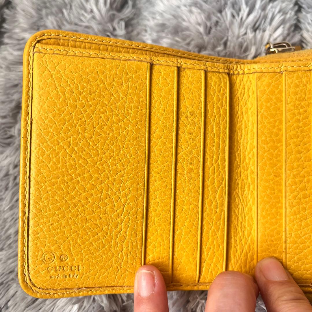 良品✨GUCCI GGキャンバス 折り財布　イエロー　メンズ　レディース