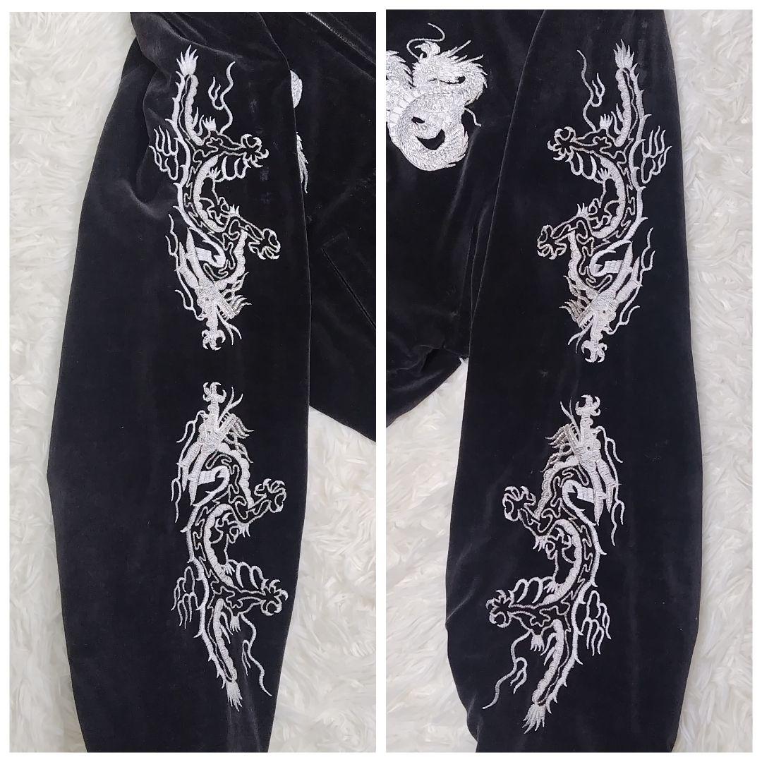 【希少】 スカジャン 総刺繍 リバーシブル ドラゴン 日本地図 花 y2k