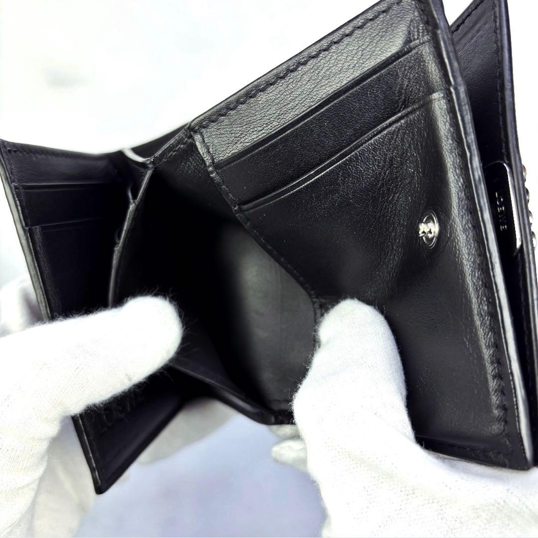 【極美品✨】LOEWEアナグラム トライフォールド ウォレット三つ折り財布