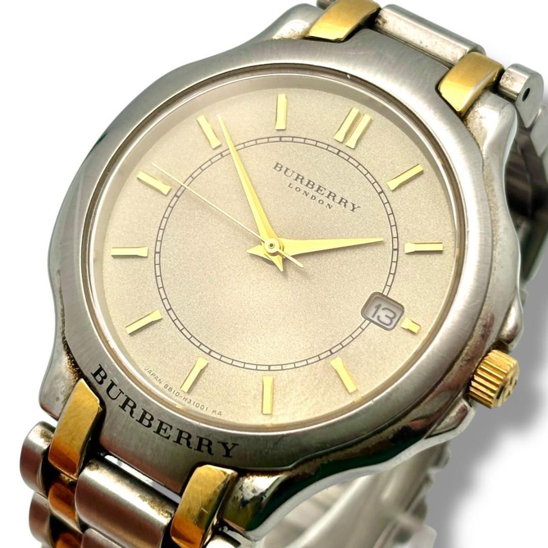 稼働 バーバリー 腕時計 ソーラー メンズ B810-H18377 コンビ