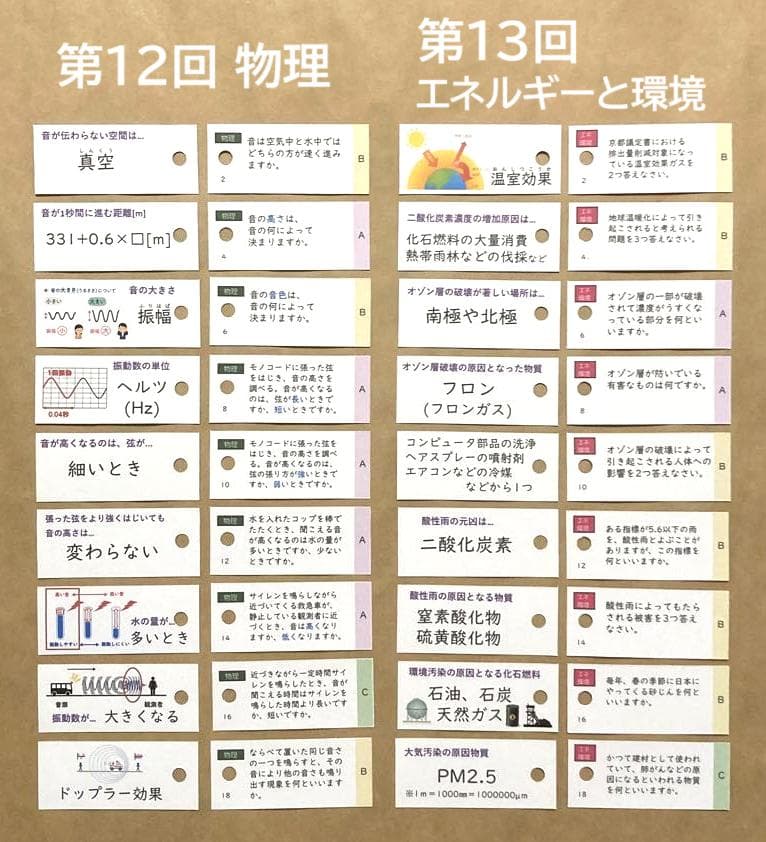 【中学受験】理科の基本事項 5・6年 暗記カード フルセットa