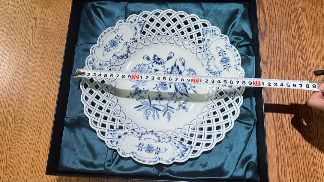 お値下げしました ◆新品未使用マイセン ブルーオニオン メッシュプレート 大皿