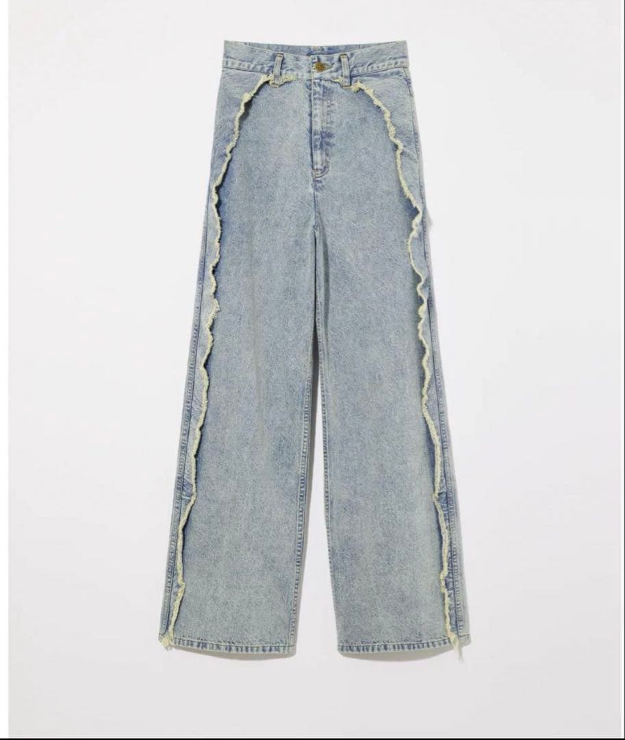 パンツ eaphi RUFFLE DETAIL DENIM PANTS