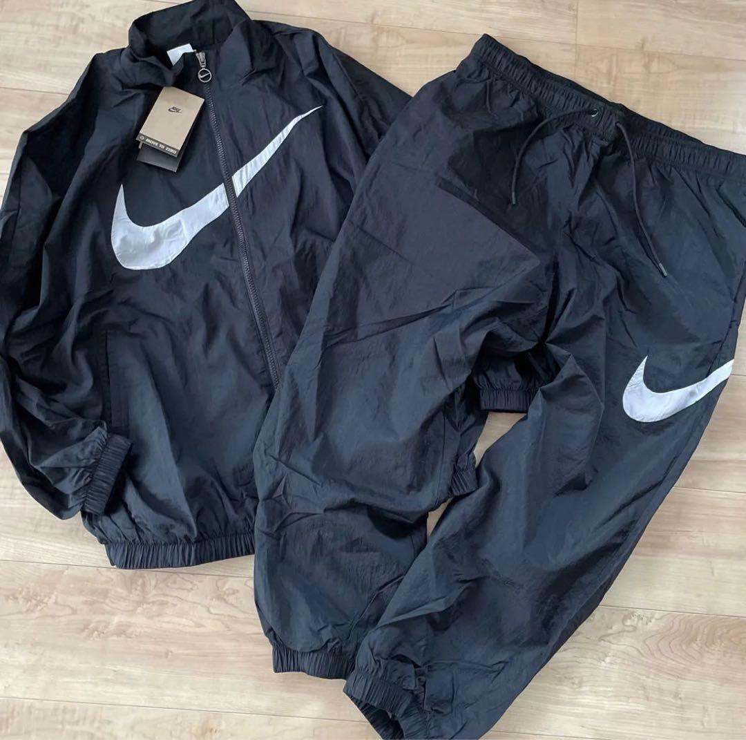 ナイキ　レディース　ウィンドブレーカー　上下セットアップ　ブラック　黒　L