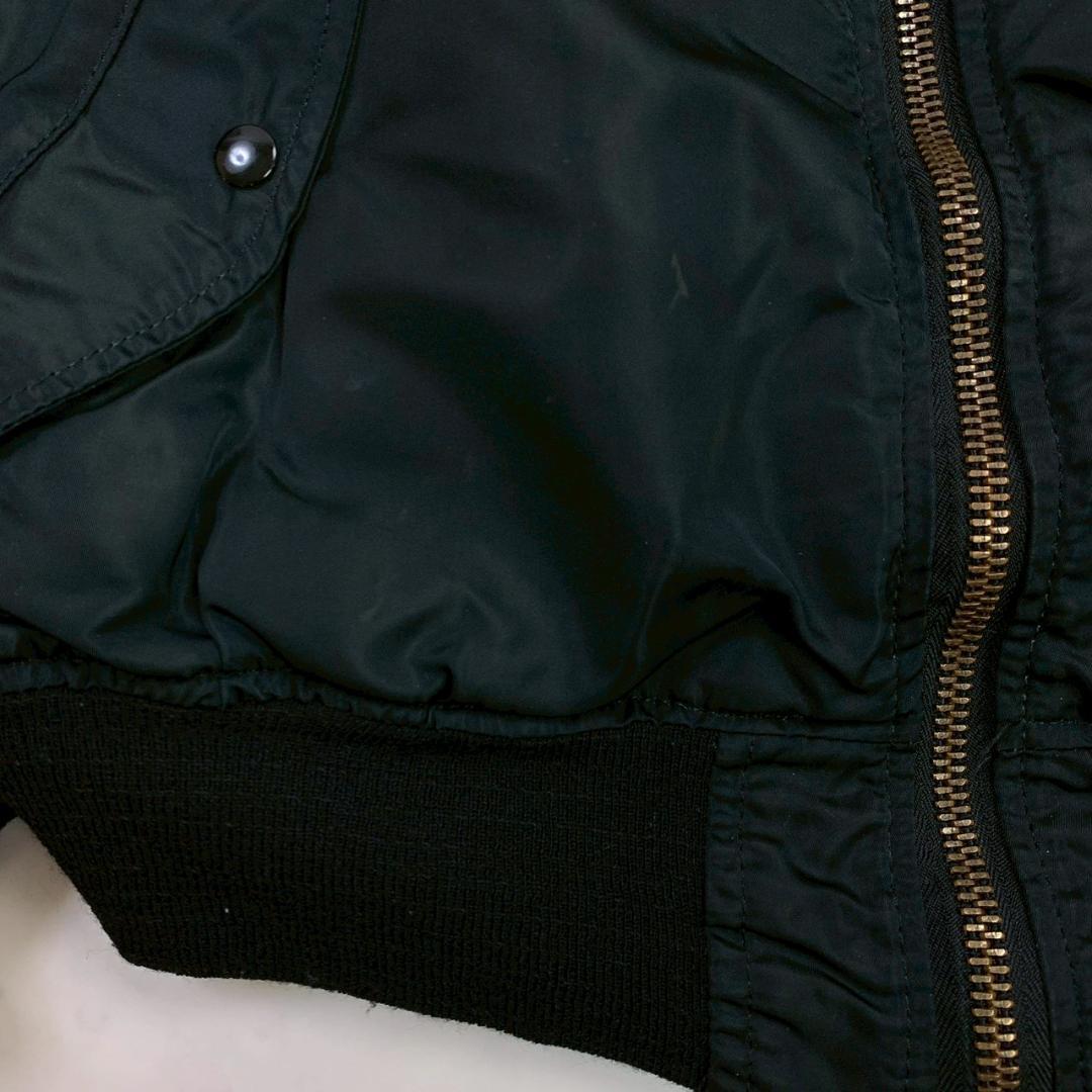 80s USA製 ALPHA MA-1 フライトジャケット 黒 L　D975