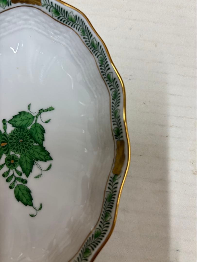 ヘレンド アポニーグリーン デザート プレート 2枚