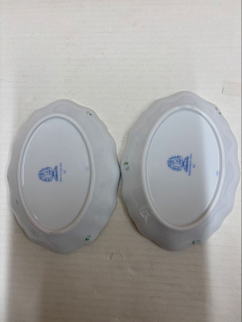 ヘレンド アポニーグリーン デザート プレート 2枚