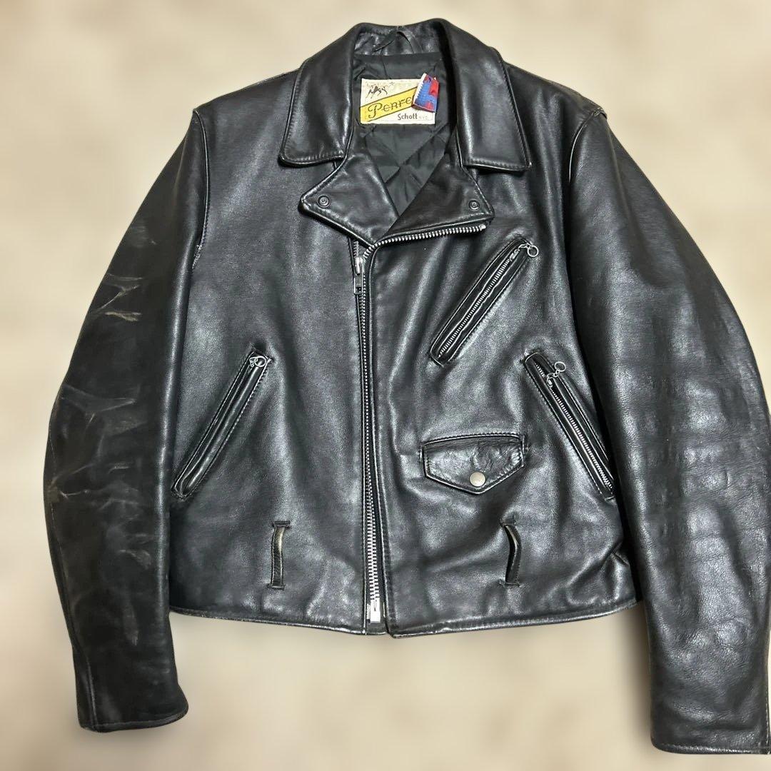 7*0様 schottレザーライダース618カスタムモヒカン小川牛タグワンスター