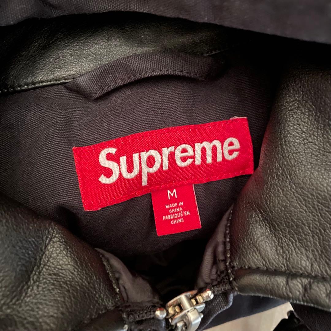 ジャケット・アウター supreme leather collar utility jacket M
