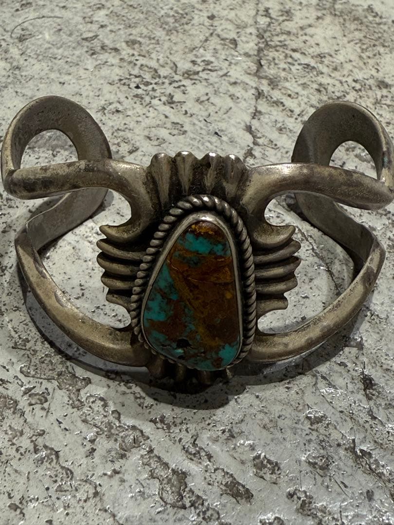 40s ナバホ族　ビンテージ　ターコイズ シルバーバングル