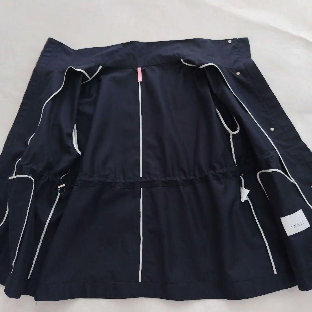 美品✨アナイ 25SS 撥水ツイルミドルスタンドコート 36 ネイビー