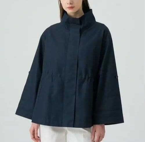 美品✨アナイ 25SS 撥水ツイルミドルスタンドコート 36 ネイビー