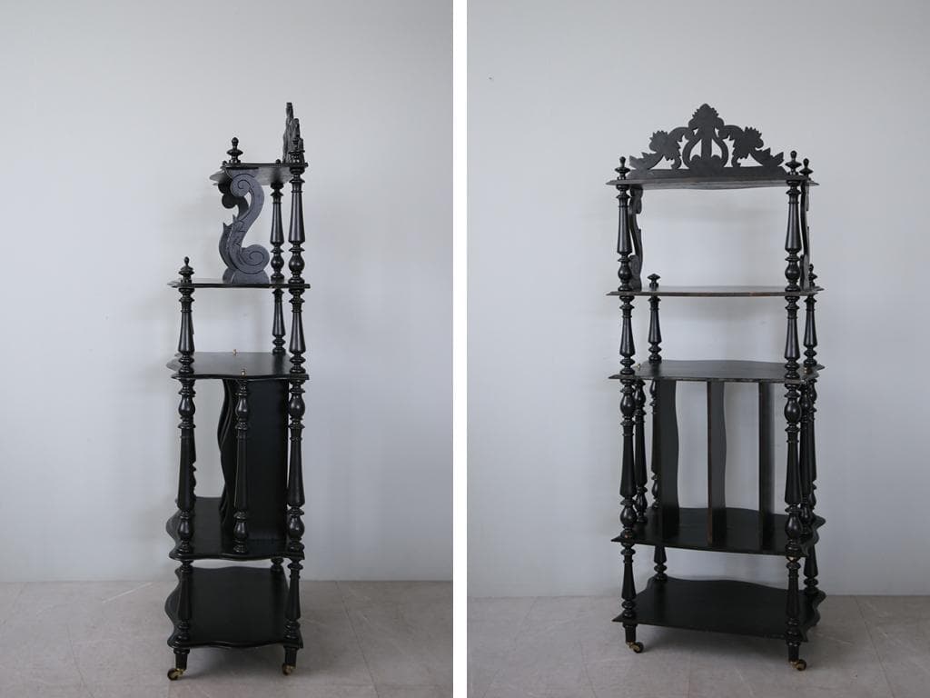 フランスアンティークナポレオン3世様式シェルフ/キャビネット飾り棚(91-235