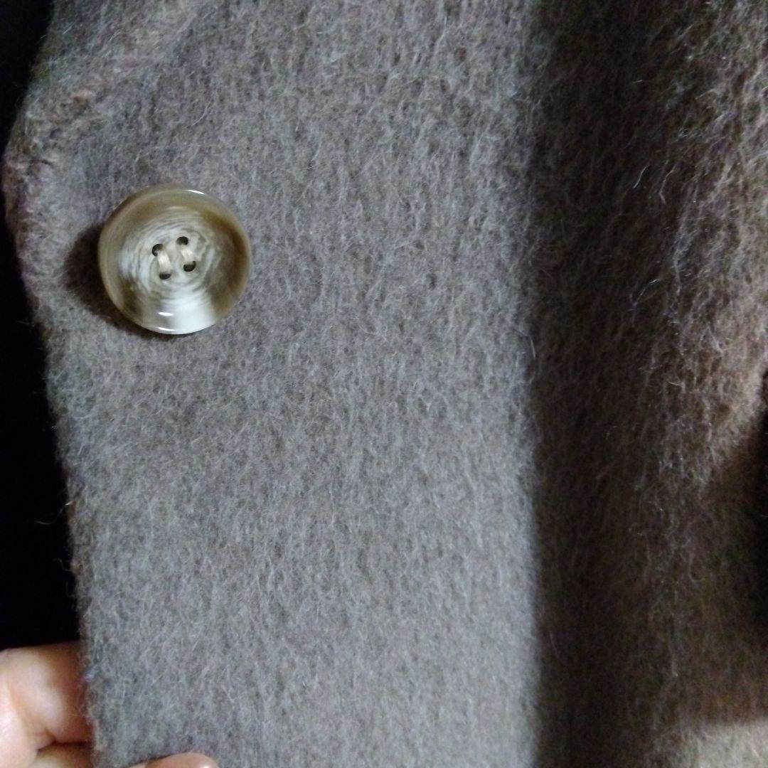 【クリーニング済】ROSSO　グレージュ チェスターコート シングルボタン