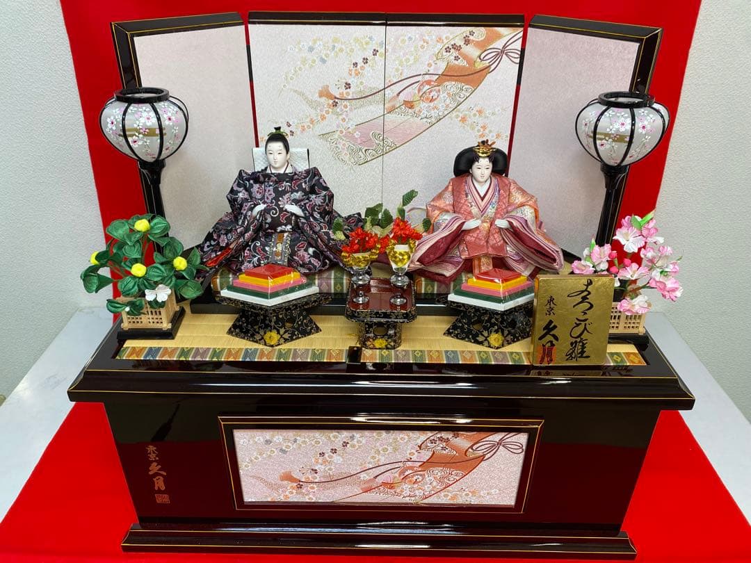 東京久月　雛人形　親王飾り収納セット・サイズ間口約６３×奥行約３９×高さ約５８㎝