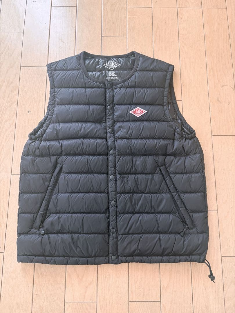 DANTON ブラック ダウンベスト 34
