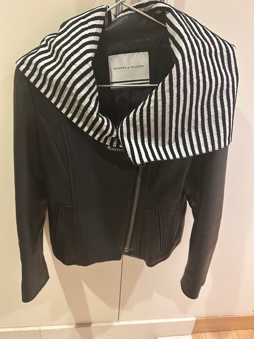 BORDERS at BALCONY レザーライダースジャケット 36