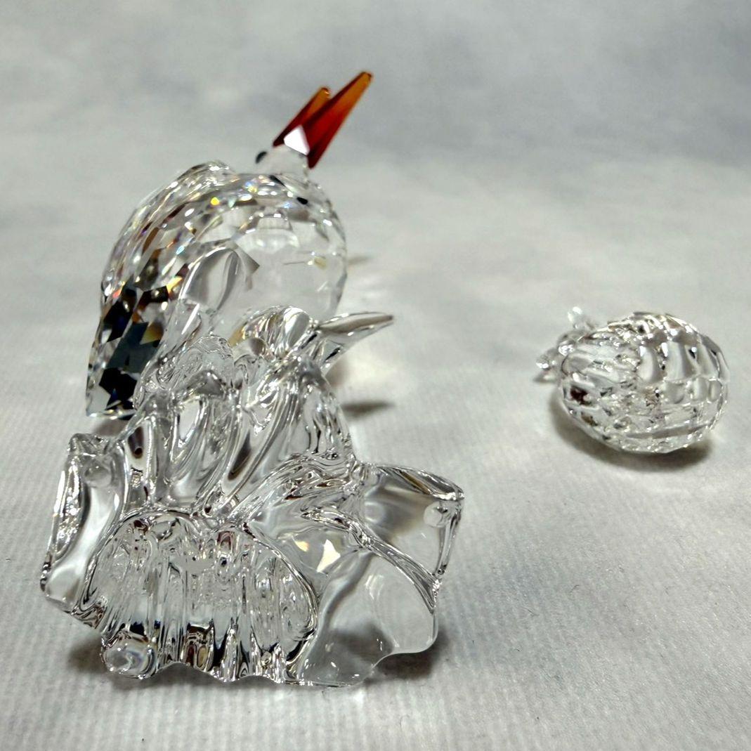 美品☆スワロフスキー コウノトリと赤ちゃん フィギュリン 箱・証明書付