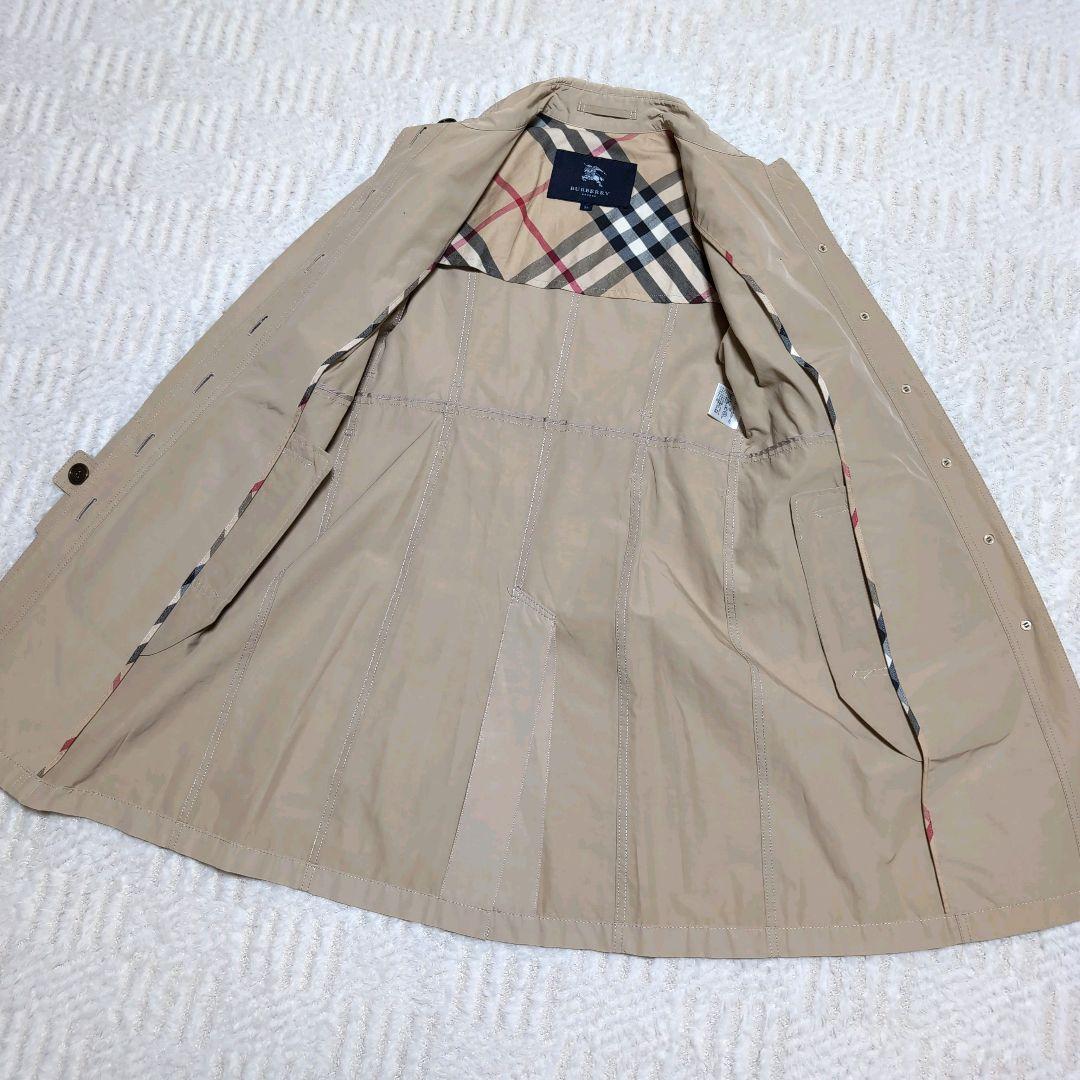 美品✨【バーバリーロンドン】撥水加工メガチェックスプリングコート ベージュ 38