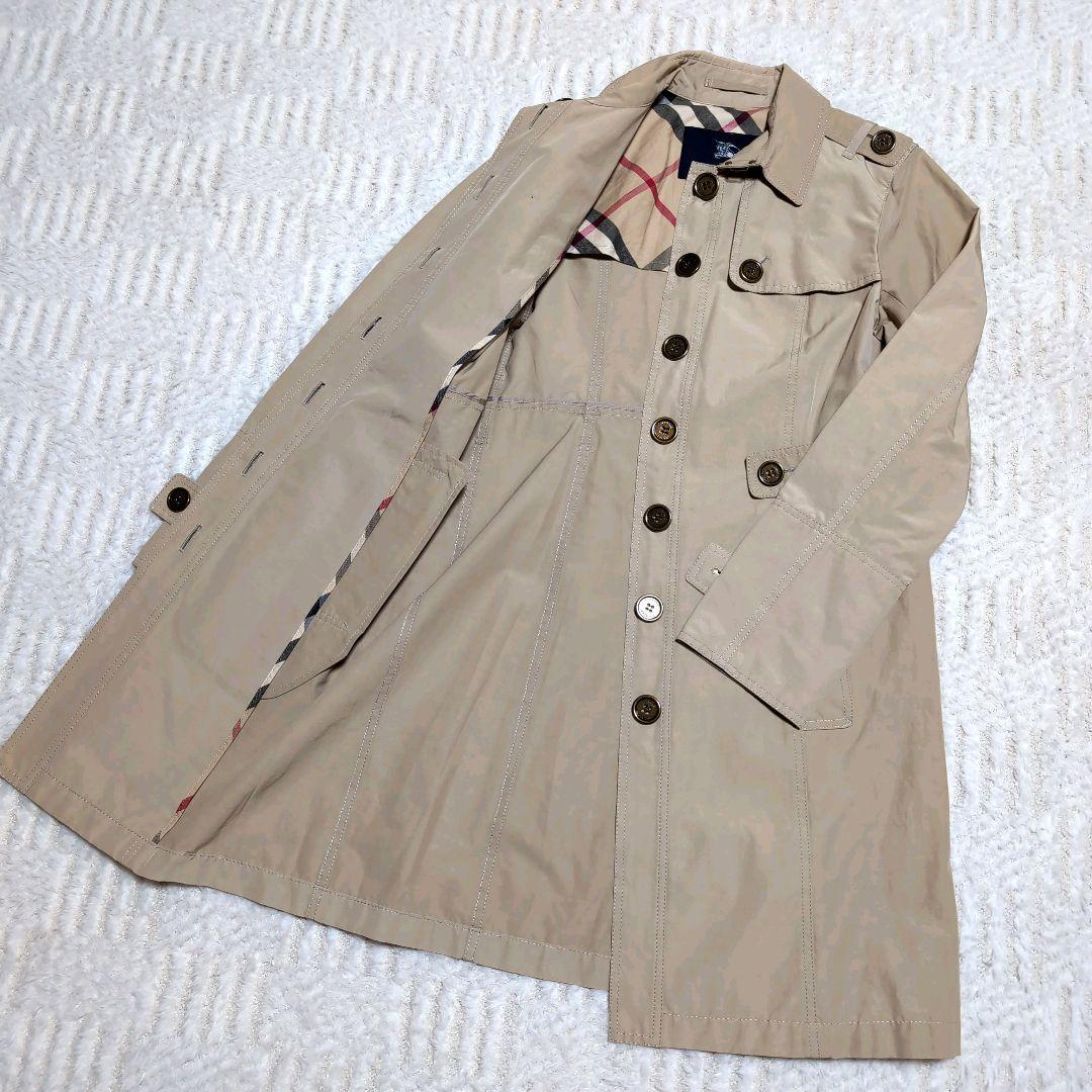 美品✨【バーバリーロンドン】撥水加工メガチェックスプリングコート ベージュ 38
