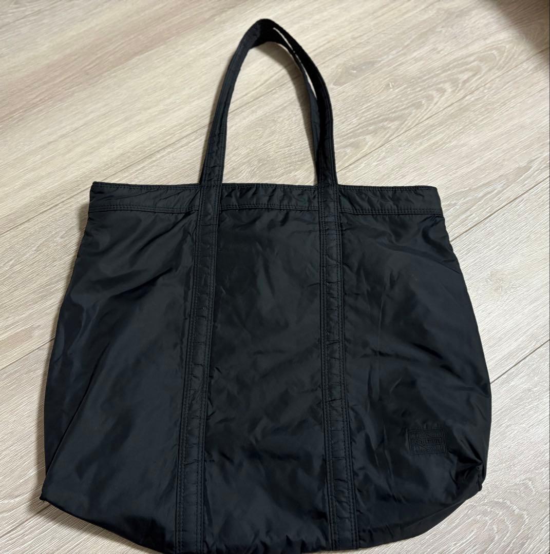 格安美品　　PORTER ブラック トートバッグ　ロゴブラック