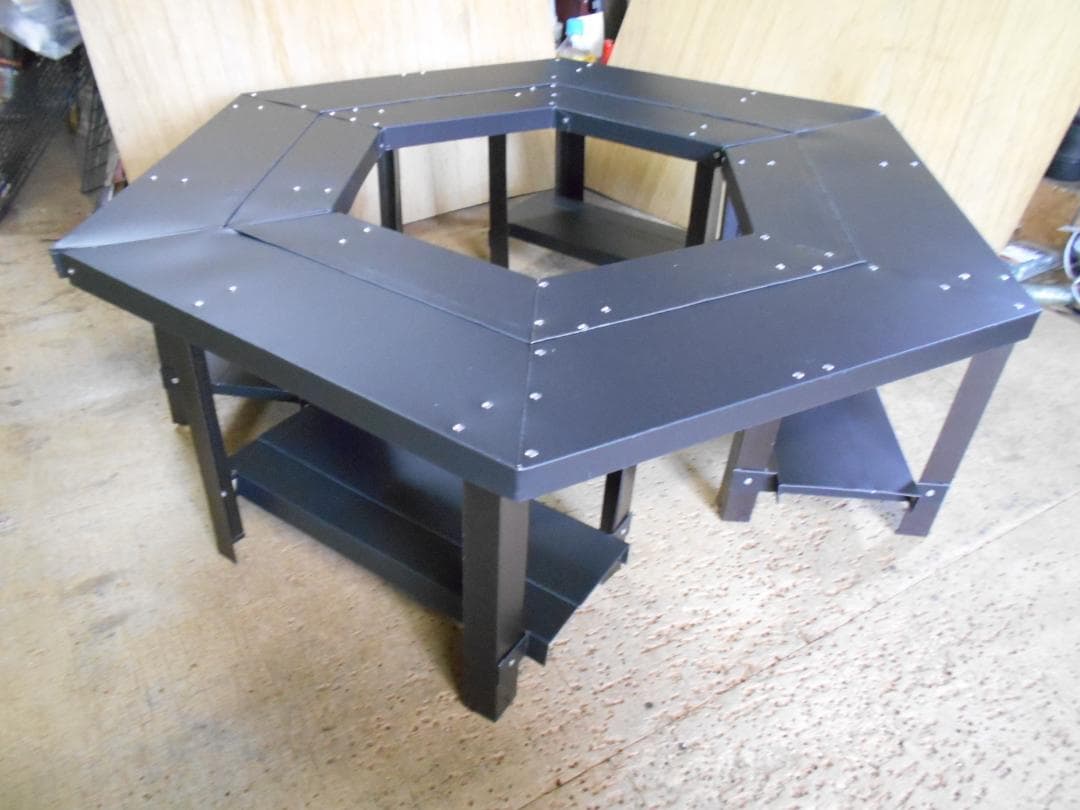 ヘキサテーブル 2分割 ブラック 内径広タイプ 焚火テーブル ガルバ 折畳 自作