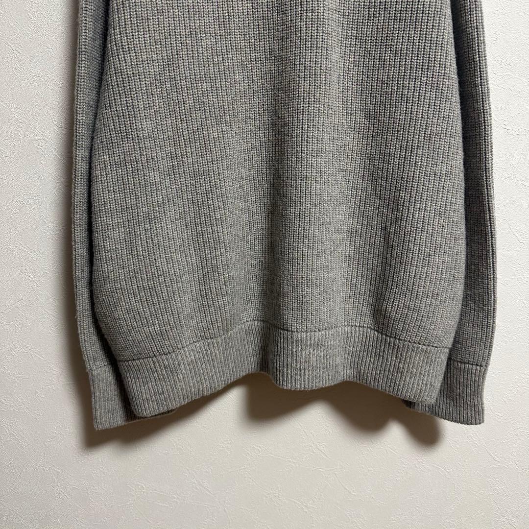 【23区】カシミヤブレンド ジップアップ ニットブルゾン ウール　グレー