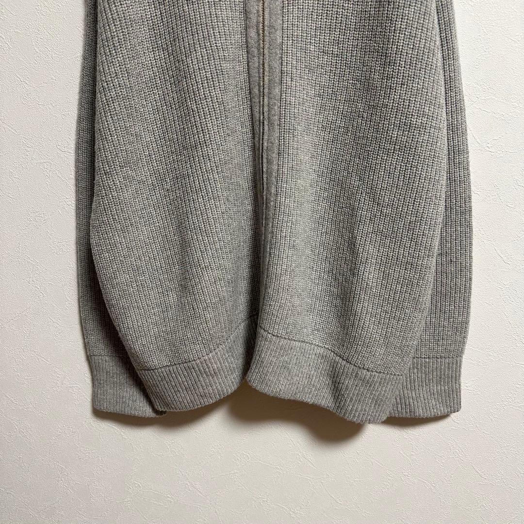 【23区】カシミヤブレンド ジップアップ ニットブルゾン ウール　グレー