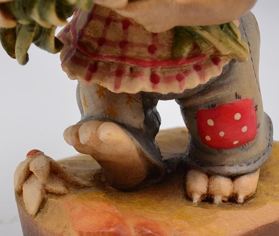 ハニーバンチ　アンリ　ANRI　サラケイ　木彫り人形　イタリア　13ｃｍ　箱付き