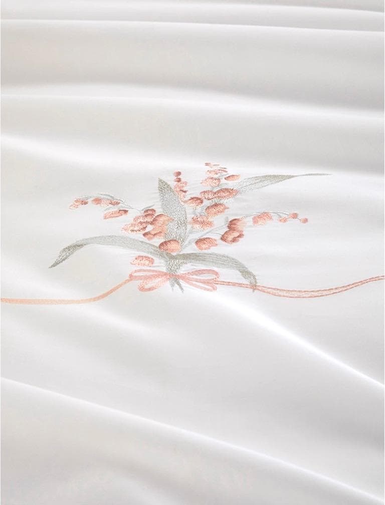 【オーダーメイド可】鈴蘭 エジプト超長綿100% 850TC ホワイト すずらん