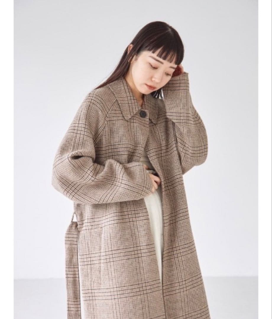 ゆう TODAYFUL ステンカラーチェックコート