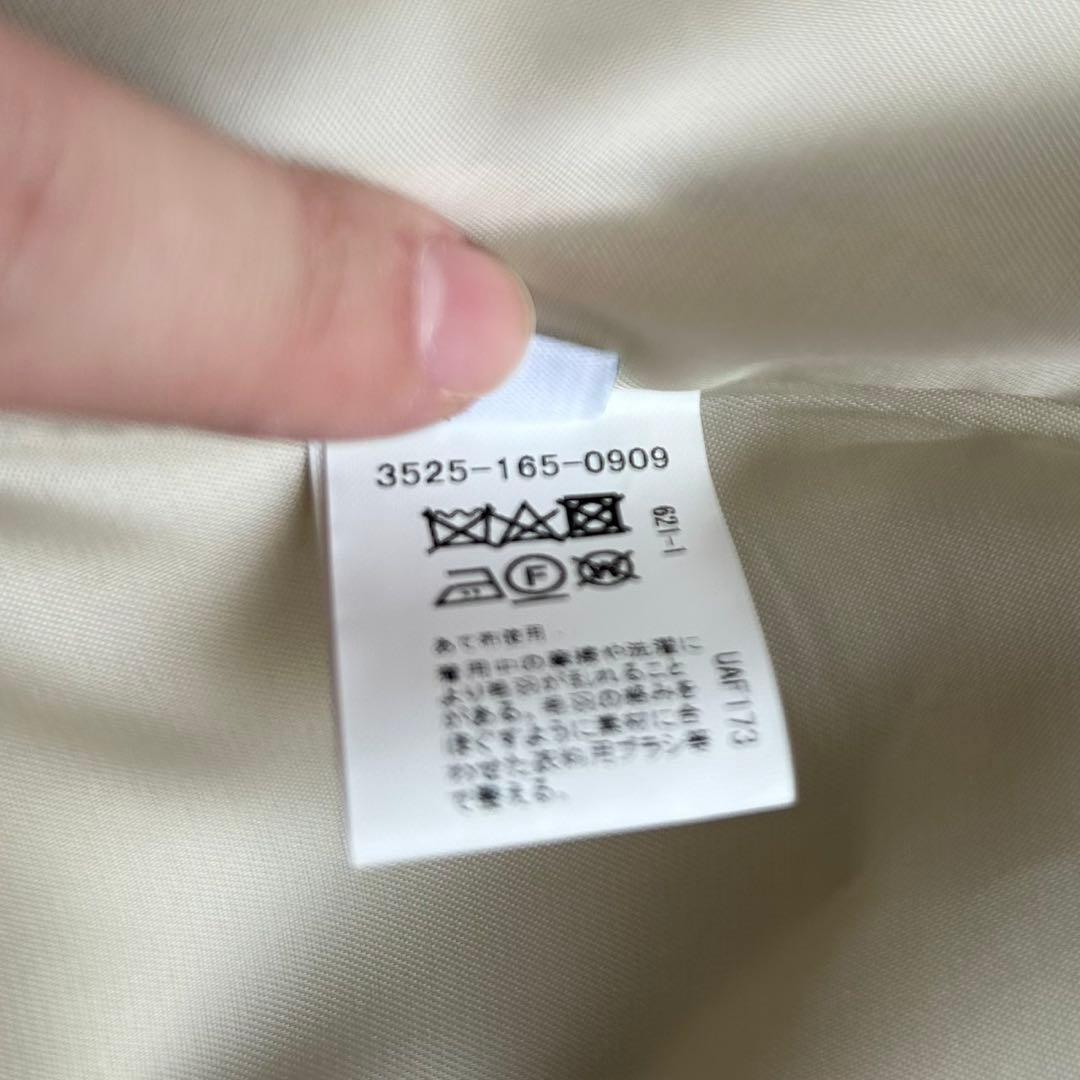 【美品】グリーンレーベル ショートビーバー ノーカラー コート カシミヤ 38