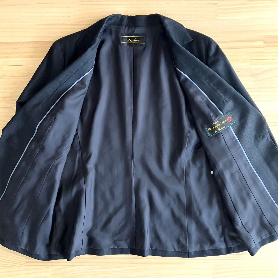 美品 Leilian ウール100% パンツスーツ 13 日本製 ゼニア別注生地