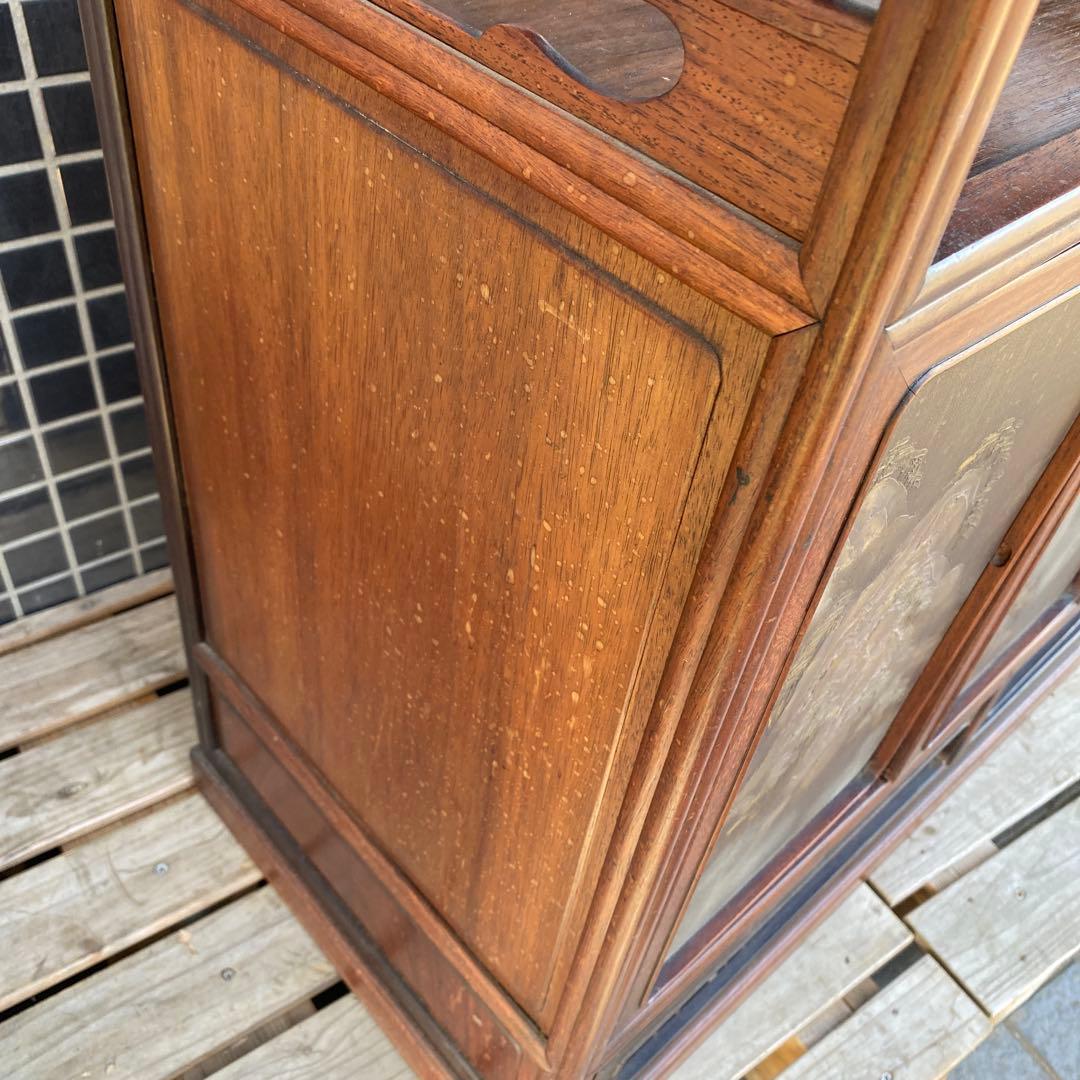 時代物 蒔絵飾り棚 紫檀 骨董品 古家具 店舗什器 箪笥 古美術