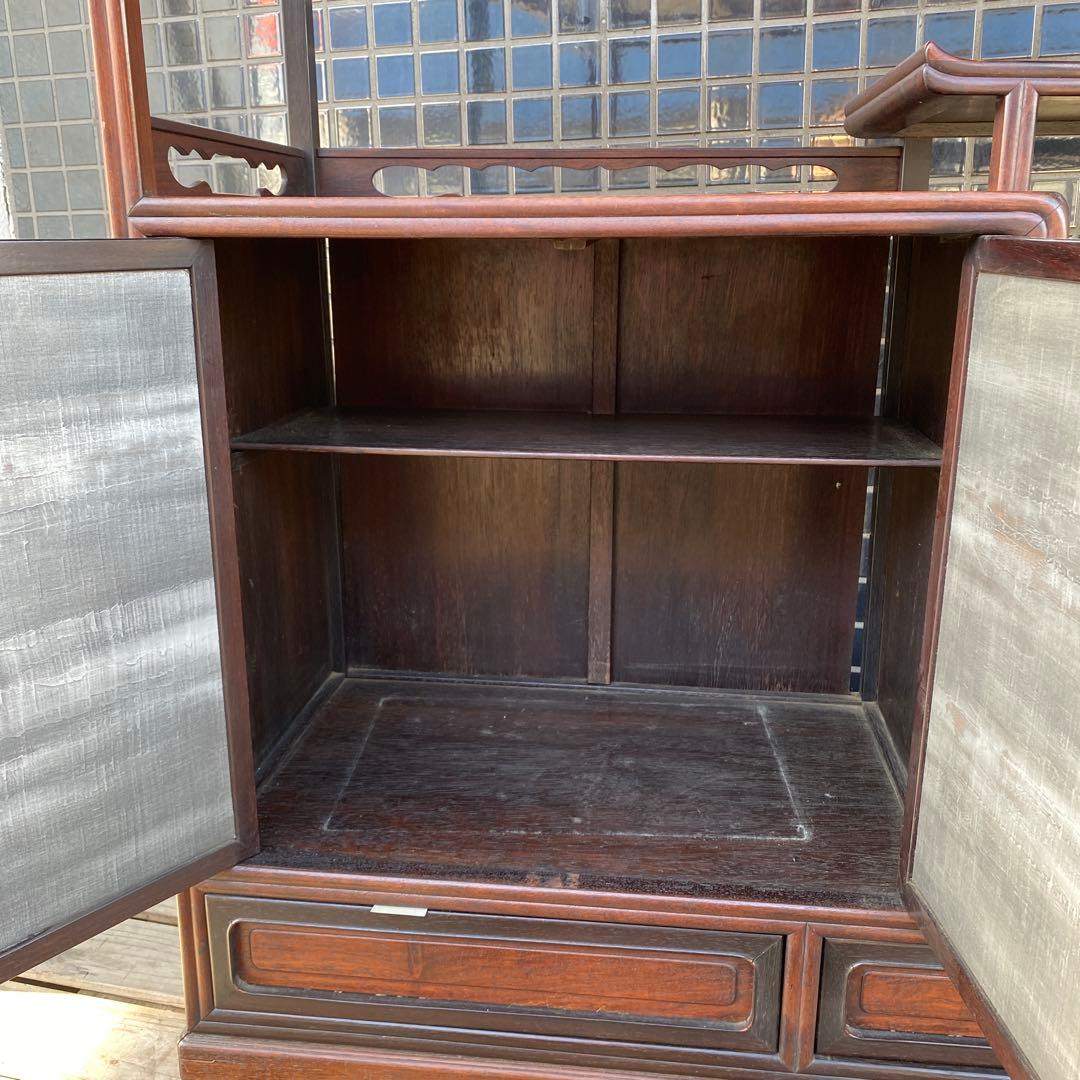 時代物 蒔絵飾り棚 紫檀 骨董品 古家具 店舗什器 箪笥 古美術