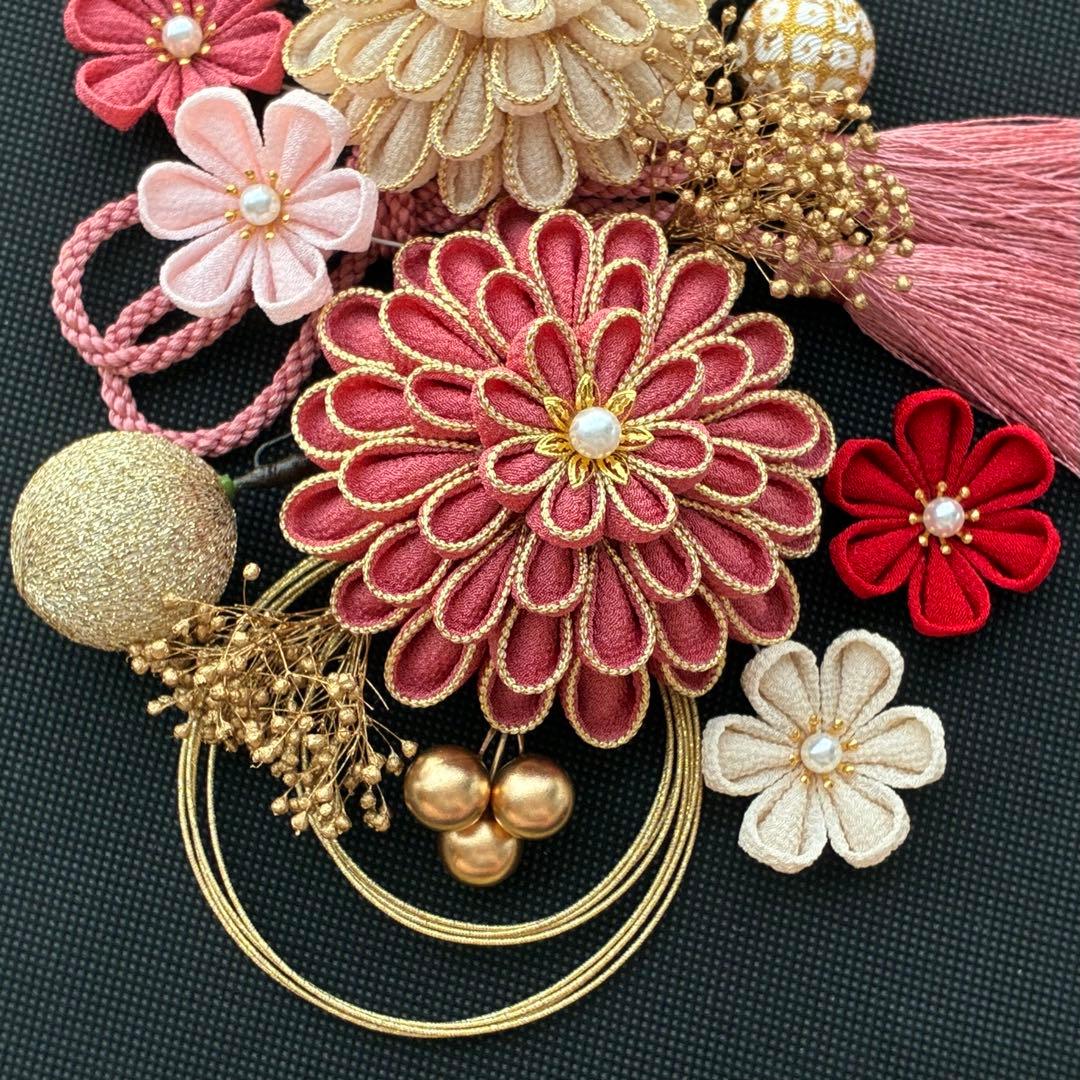 つまみ細工髪飾り つまみ細工 髪飾り 和装髪飾り 成人式 結婚式 卒業式 七五三