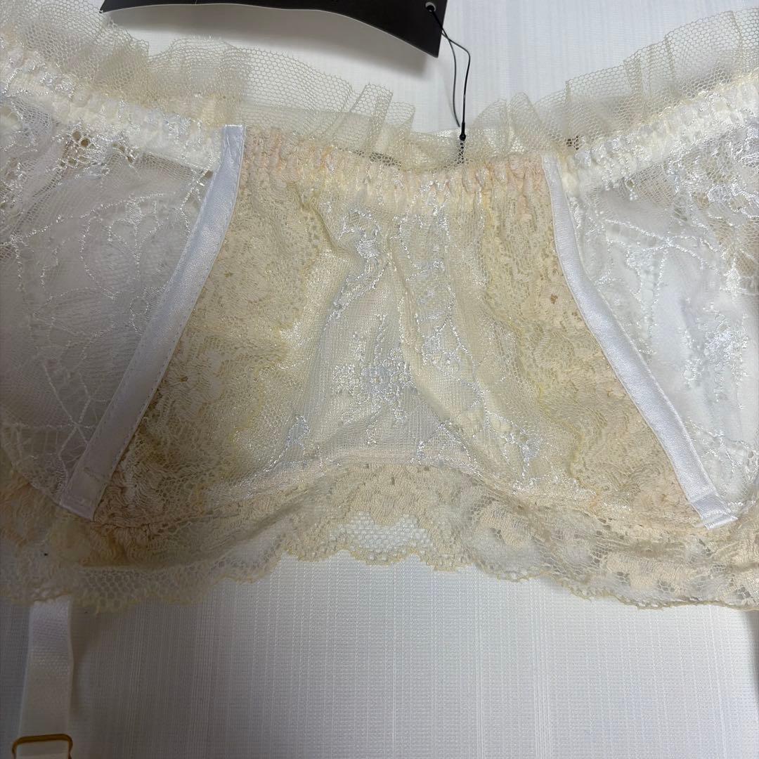 studioFIVEクリーム色 レース ブラショーツガーターセットC75/M