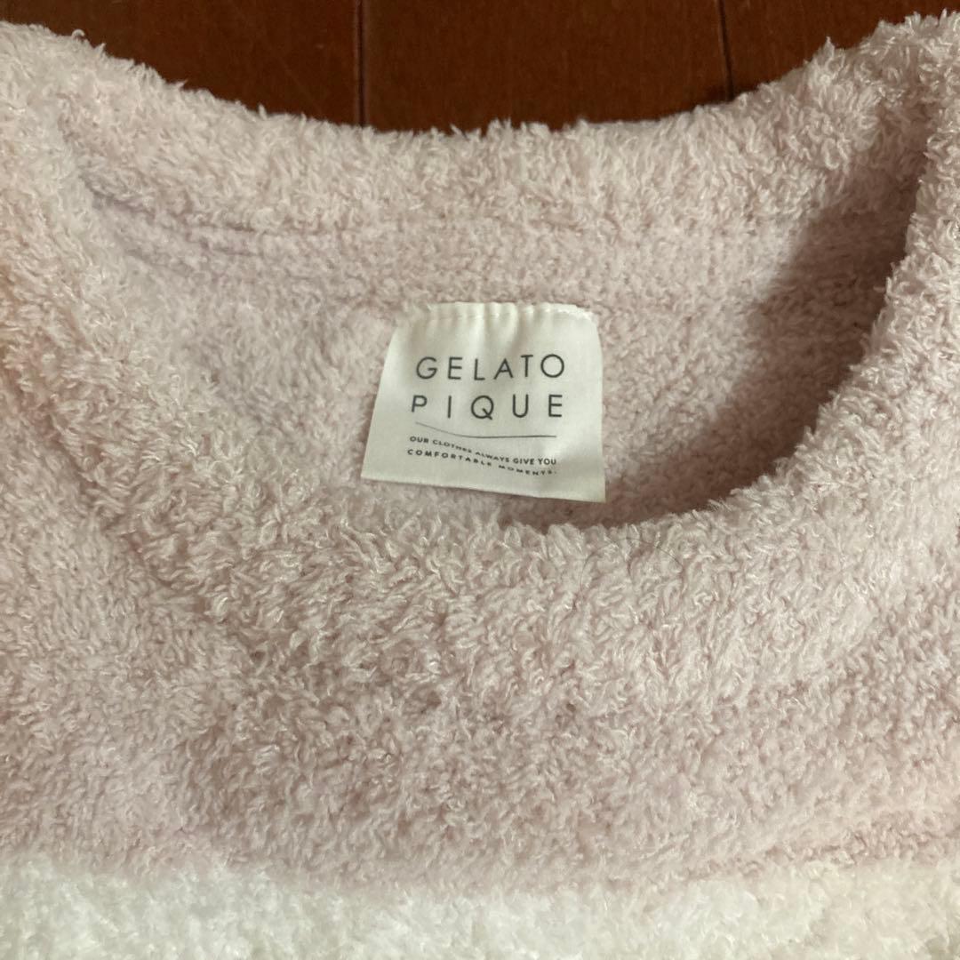 1回着用　ジェラピケ　パウダーボーダー　プルオーバー＆ロングパンツ　ピンク