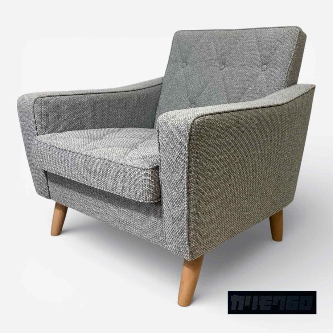 カリモク60 ロビーチェア 1シーター［廃盤カラー生地ミストグレー］難あり
