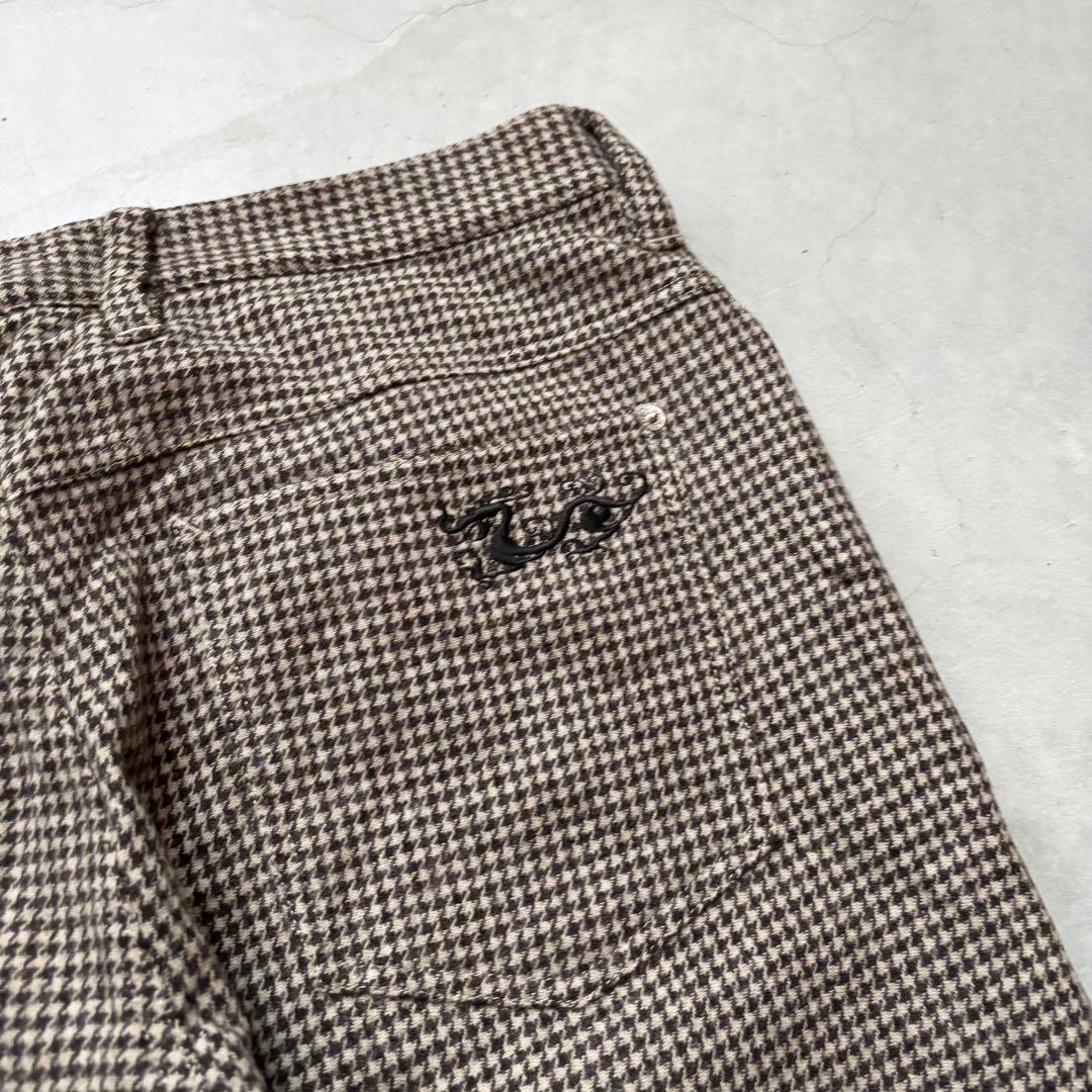 DANCE WITH DRAGON カモフラ迷彩 千鳥孔子柄 ウールロングパンツ