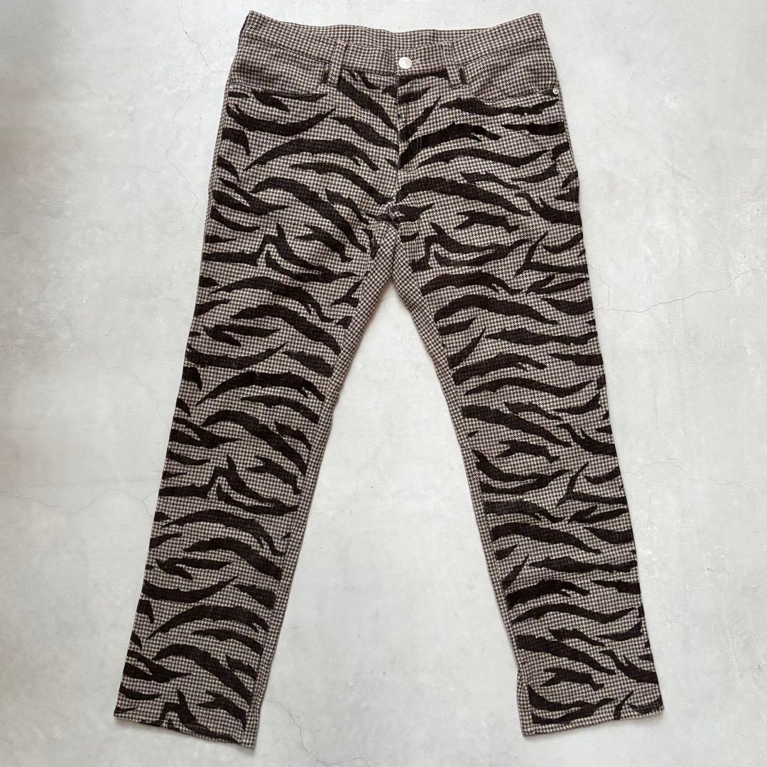 DANCE WITH DRAGON カモフラ迷彩 千鳥孔子柄 ウールロングパンツ