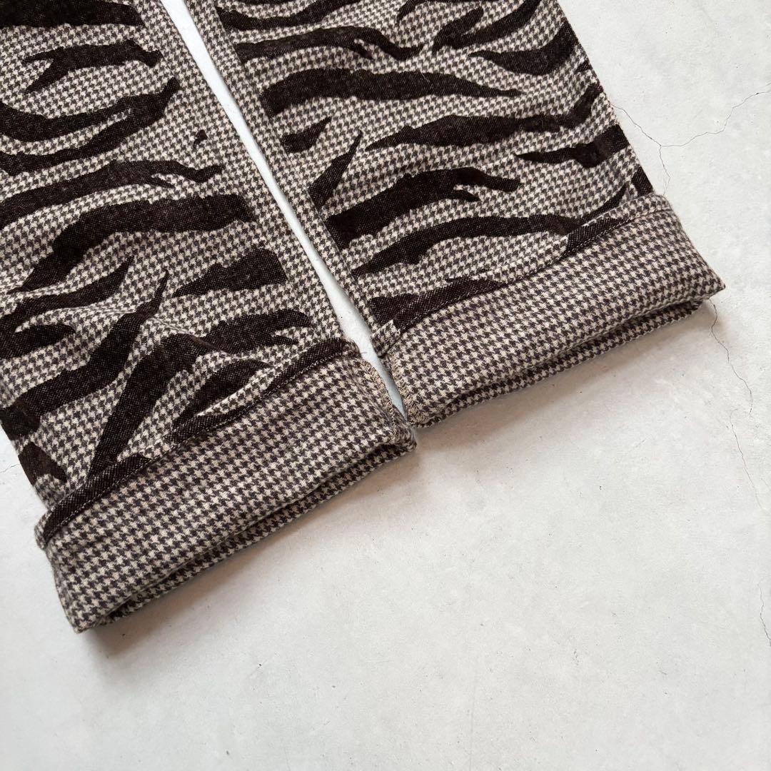 DANCE WITH DRAGON カモフラ迷彩 千鳥孔子柄 ウールロングパンツ