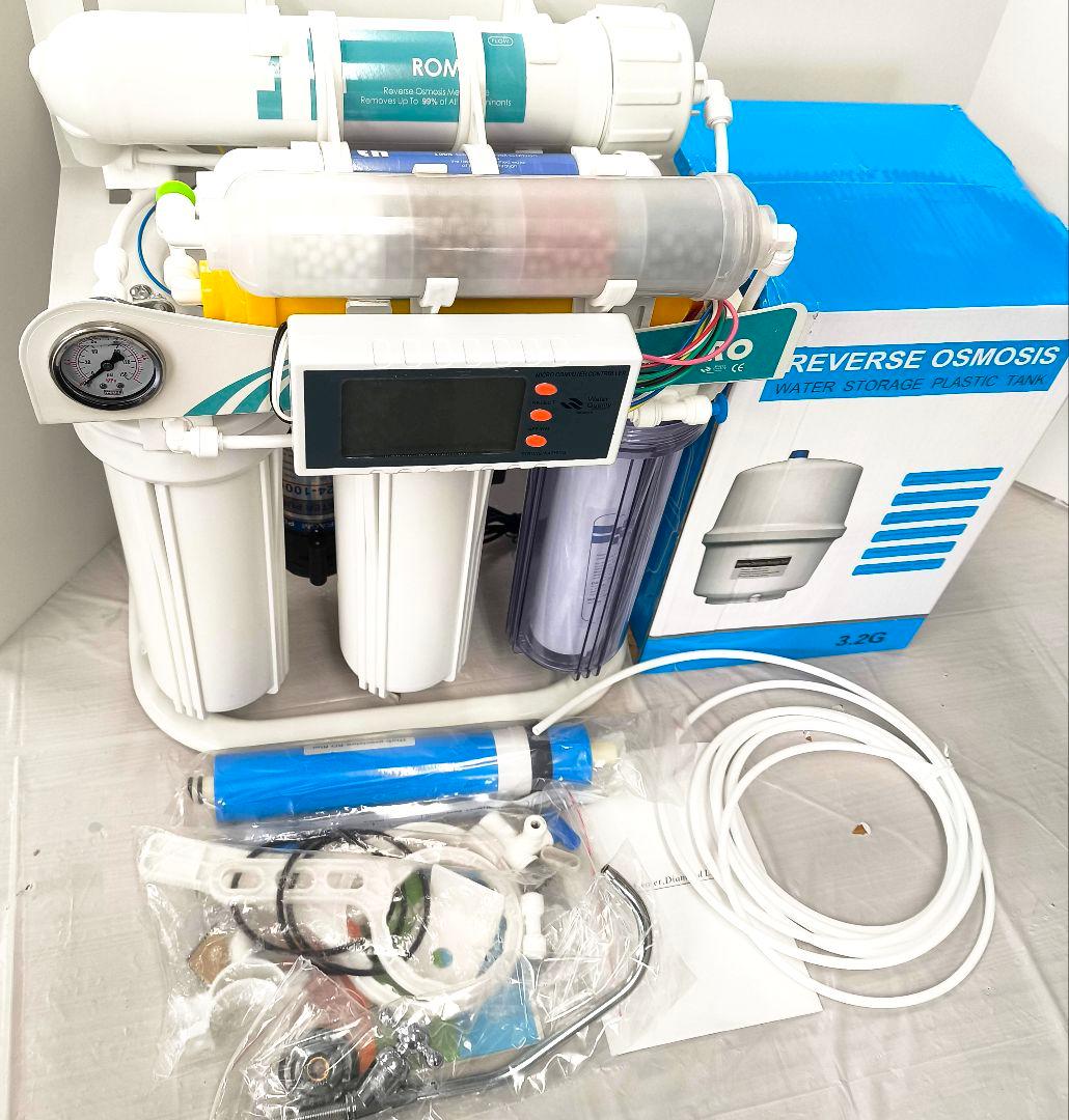 新品 逆浸透膜 浄水器 TDSメーター付 7ステージ 100ガロン RO 純水