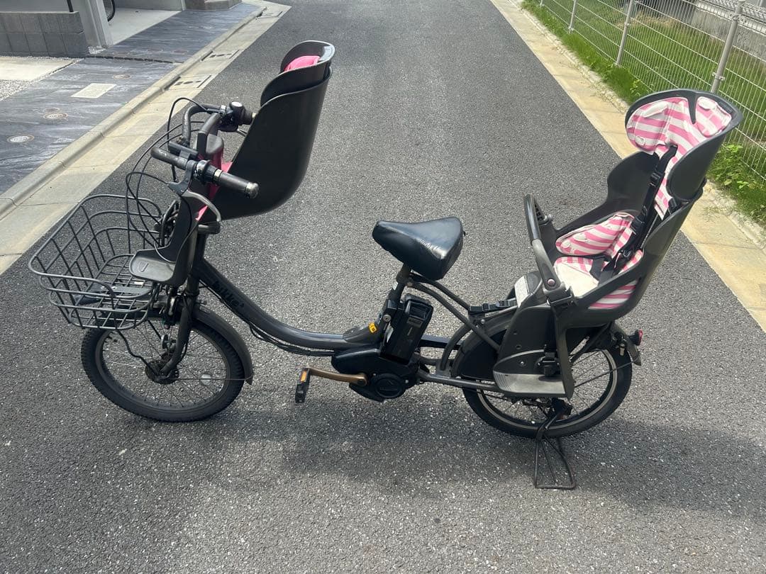 電動自転車 bikke2 ダークグレー 3人乗り対応
