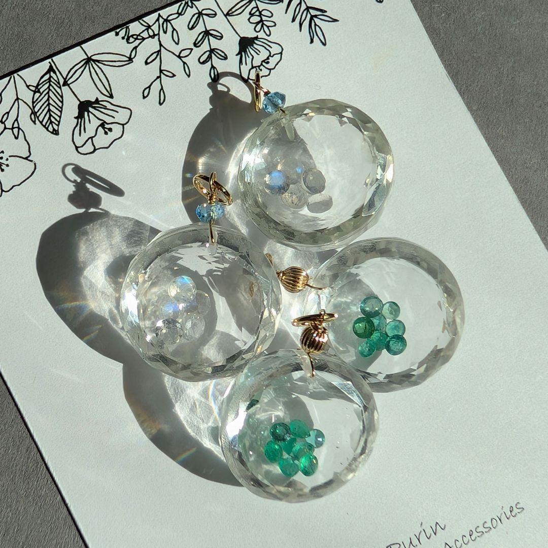 ラベンダーアメジスト ブレットカットピアス