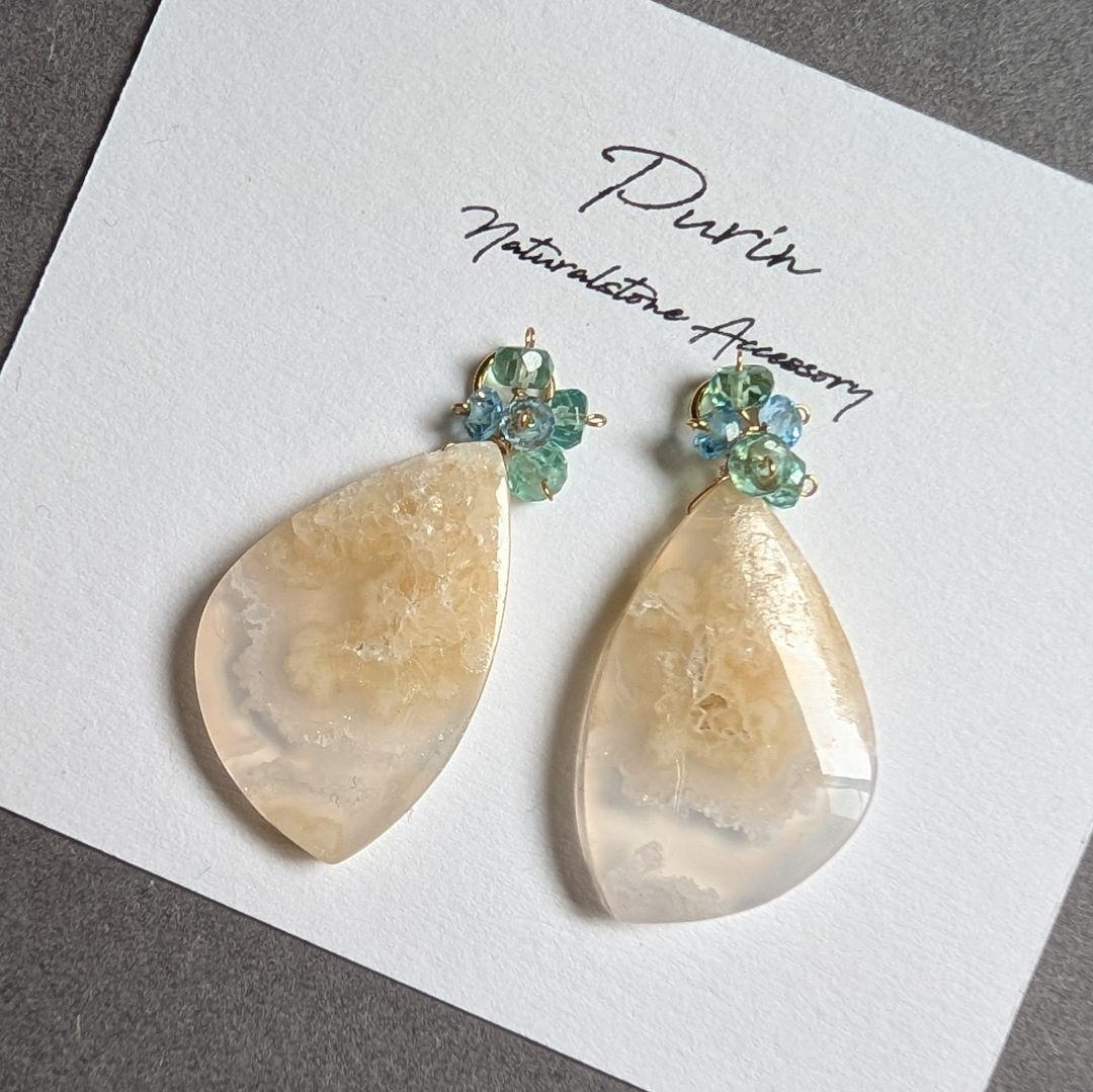 ラベンダーアメジスト ブレットカットピアス