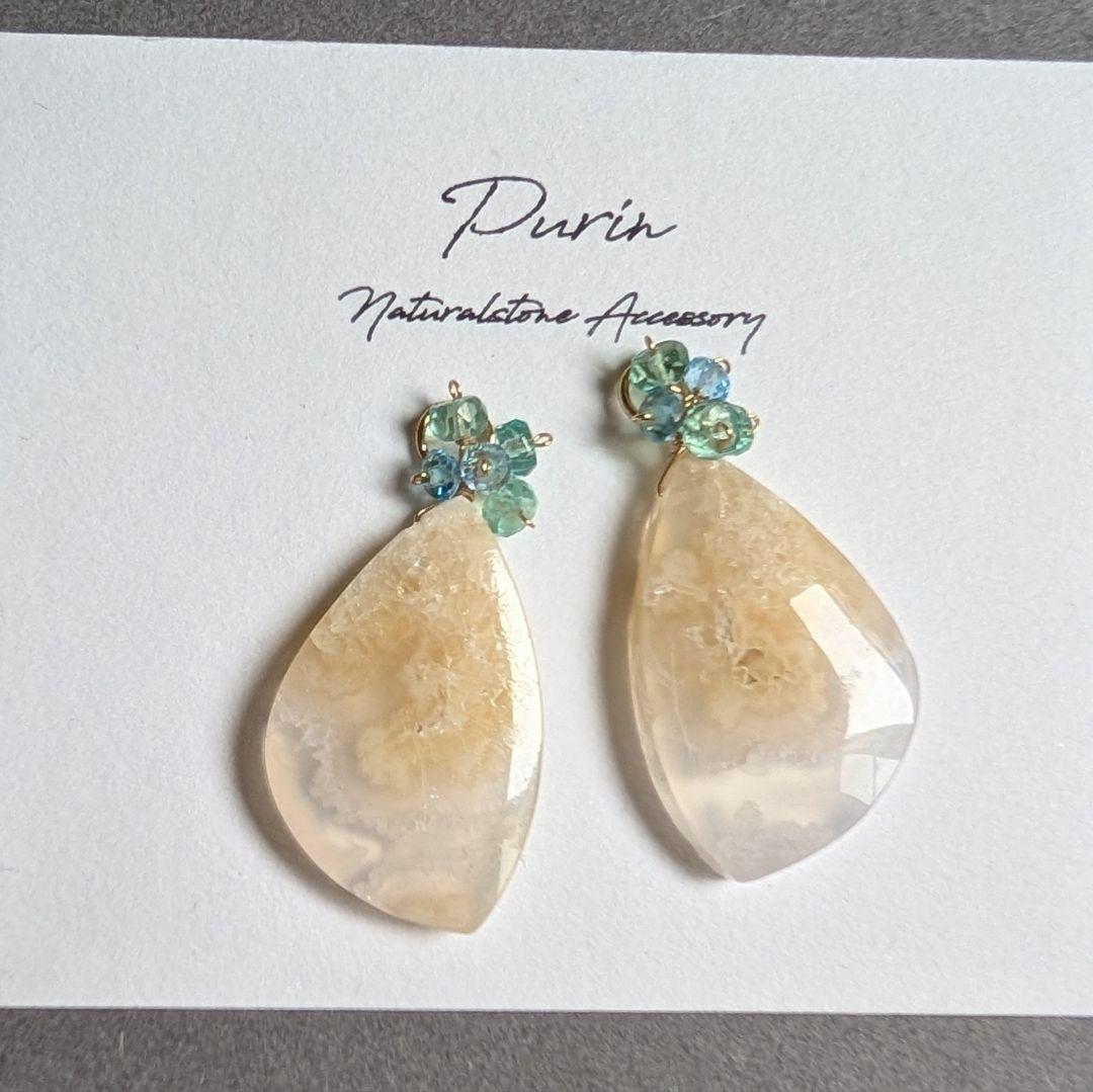 ラベンダーアメジスト ブレットカットピアス