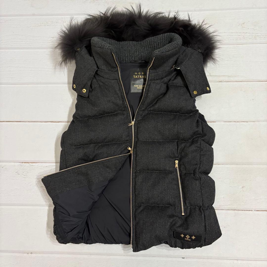 定番✨TATRAS ダウンベスト LUSERA フード ファー 03 グレー