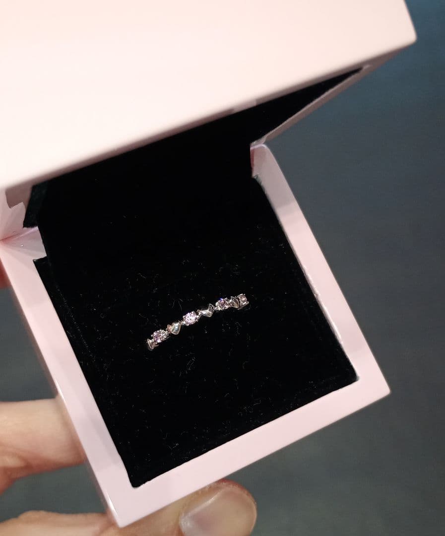 k10 ホワイトゴールド k10wg ハート エタニティリング ハーフエタニティ